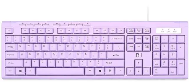 Main image of RK907 Ultra-Slim Compact USB Wired Keyboard for MAC and PC-Purple