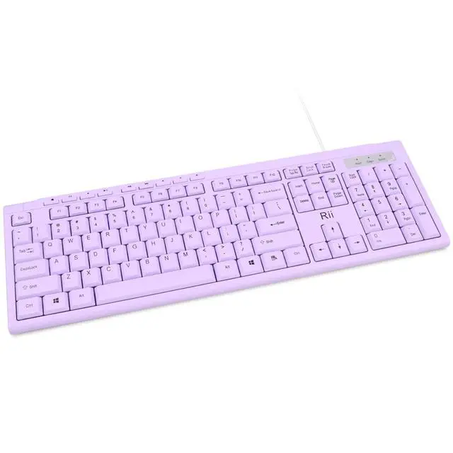 Alt view image 3 of 7 - RK907 Ultra-Slim Compact USB Wired Keyboard for MAC and PC-Purple