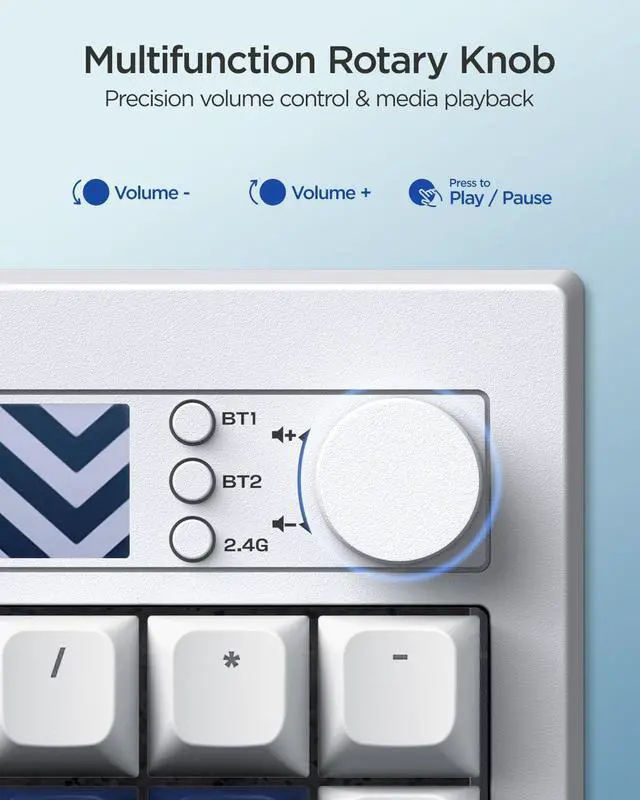 Alt view image 4 of 7 - Pastel Wireless Keyboard, Computer Gaming Keyboard -Blue