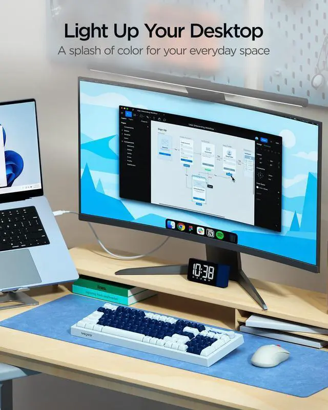 Alt view image 6 of 7 - Pastel Wireless Keyboard, Computer Gaming Keyboard -Blue