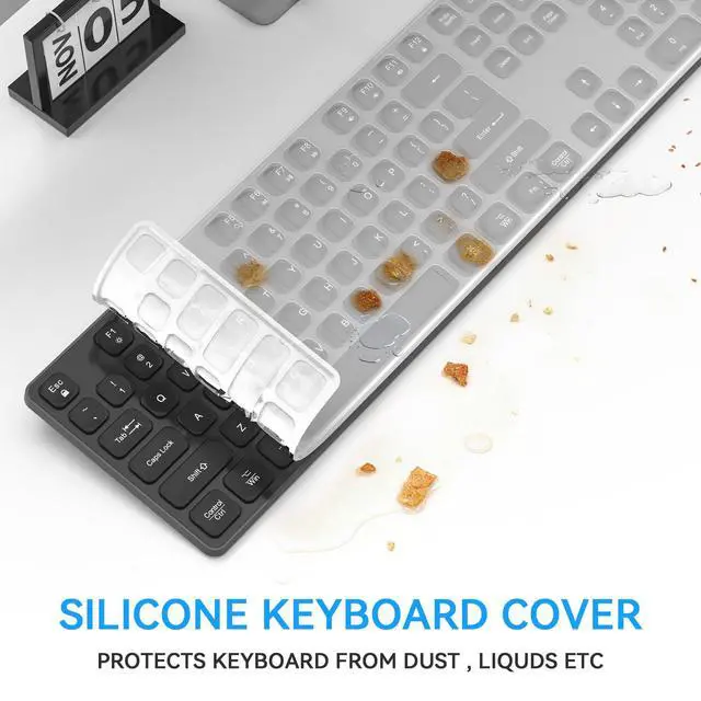 Alt view image 2 of 7 - Rechargeable Wireless Keyboard for Mac and Windows, Ultra Slim 2.4GHz Full-Size Keyboard with Low-Profile Quiet Keys, Compatible with PC, Laptop, Windows 11/10/8/7 (Black)