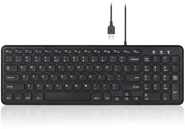 Main image of PERIBOARD-213U Wired Silent USB Scissor Keyboard - 14.45x4.76x0.70 Inches Compact Design with Number Pad - Black - US English (PB-213BUS-11738)