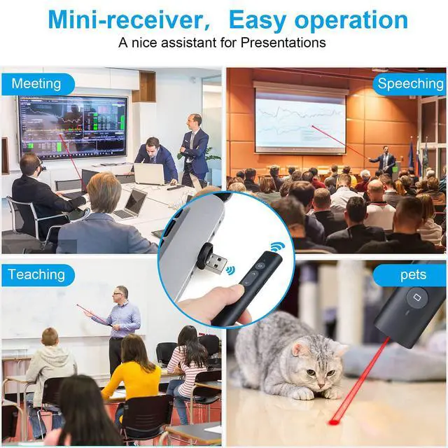 Alt view image 4 of 7 - Presentation Clicker Presentation Remotes, Type C/USB A 2 in 1 Pointer, Remote PowerPoint Clicker,USB/Type-C for Computer Slide Advancer, Volume Control/Hyperlink/Switch Windows(Battery Included)