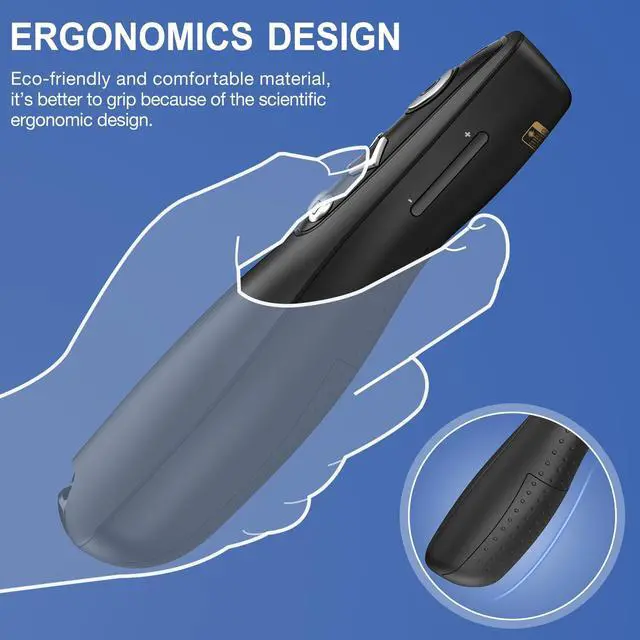 Alt view image 6 of 7 - Air Mouse 2-in-1 USB Type C Presentation Clicker Wireless Presenter Remote for PowerPoint, Powerpoint Clicker with Volume Control PowerPoint Slide Advancer for Mac, Computer, Laptop