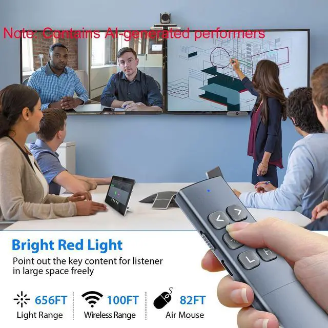 Alt view image 5 of 7 - Presentation Clicker with Air Mouse, RF 2.4GHz PowerPoint Clicker for PPT