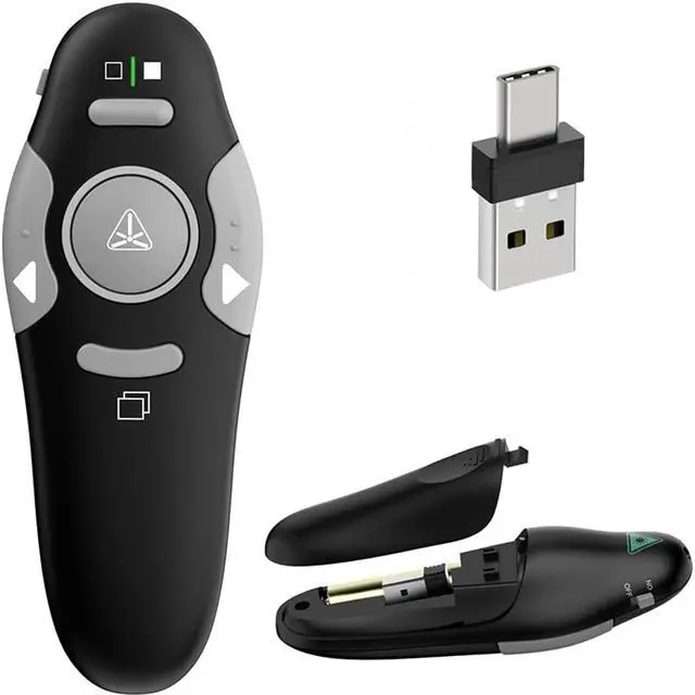 Main image of USB/Type-C 2 in 1 Presentation Clicker for PowerPoint Presentation Remote, 2.4GHz Wireless Presenter Remote USB Google Slide Advancer PPT PowerPoint Clicker for Mac, Computer, Laptop