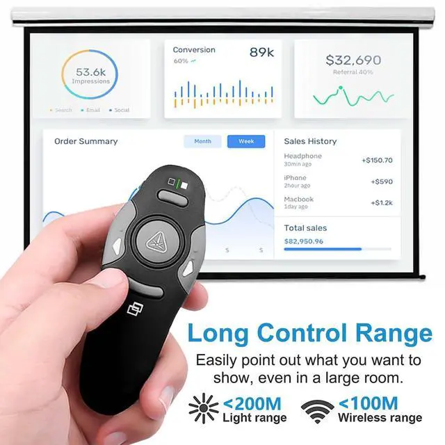 Alt view image 5 of 6 - USB/Type-C 2 in 1 Presentation Clicker for PowerPoint Presentation Remote, 2.4GHz Wireless Presenter Remote USB Google Slide Advancer PPT PowerPoint Clicker for Mac, Computer, Laptop