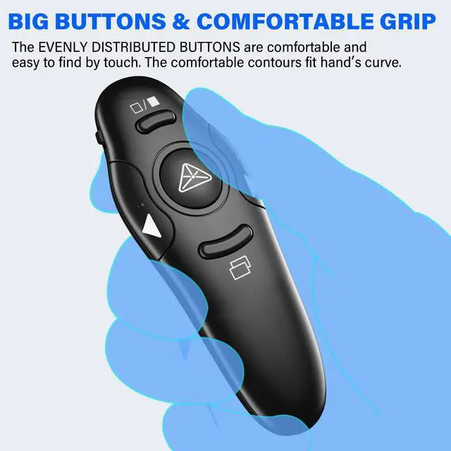 Alt view image 5 of 6 - 2-in-1 USB Type C Presentation Clicker Wireless Presenter Remote Clicker for PowerPoint Presentations with Clicker, Rechargeable USB C PowerPoint Clicker Slide Advancer for Computer/Mac/Laptop