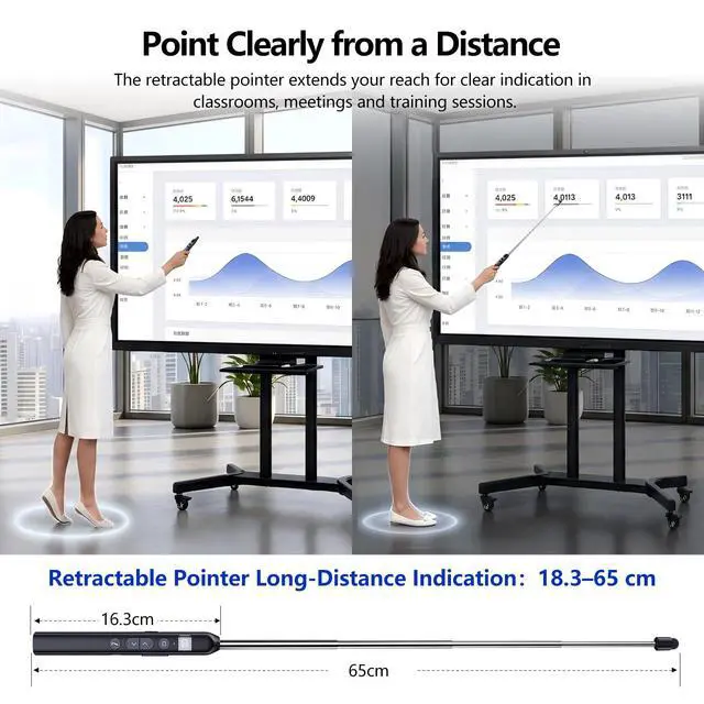 Alt view image 5 of 7 - N21 Bluetooth Presentation Clicker for PowerPoint with Retractable Pointer