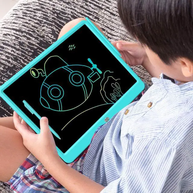 Alt view image 2 of 7 - LCD Writing Tablet, Doodle Board Toys Gifts for 3-8 Year Old Girls Boys, 15 Inch Colorful Electronic Board Drawing Pad for Kids, Gifts for Toddler Educational Learning Travel Christmas, Blue