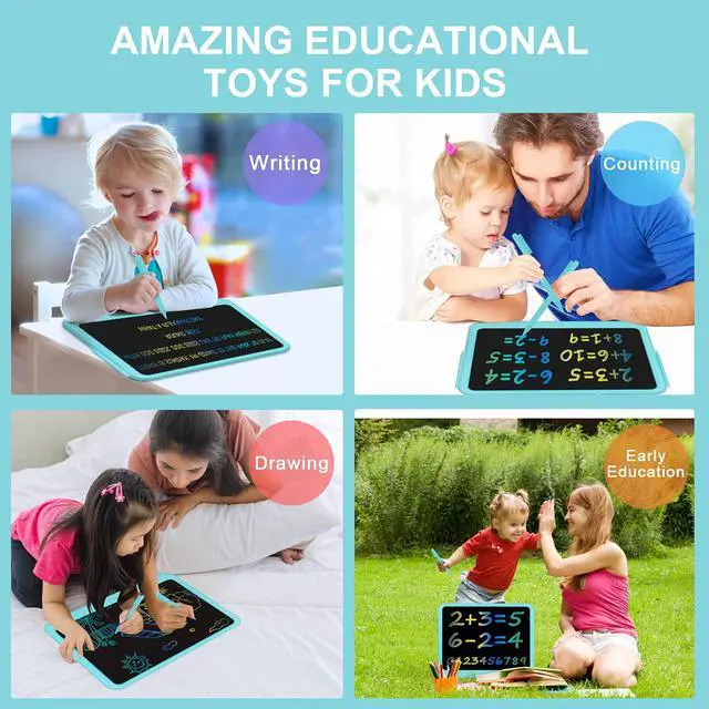 Alt view image 4 of 7 - LCD Writing Tablet, Doodle Board Toys Gifts for 3-8 Year Old Girls Boys, 15 Inch Colorful Electronic Board Drawing Pad for Kids, Gifts for Toddler Educational Learning Travel Christmas, Blue