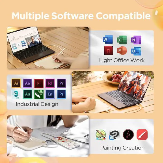 Alt view image 7 of 7 - Q6 Drawing Tablet for Android Phone, Graphic Tablet with 6Hot Keys, 6.5x4 Portable Writing Tablet Adjustable Drawing Mode, Drawing Pad with 16K Levels Battery-Free Stylus for Mac/Windows/Chrome