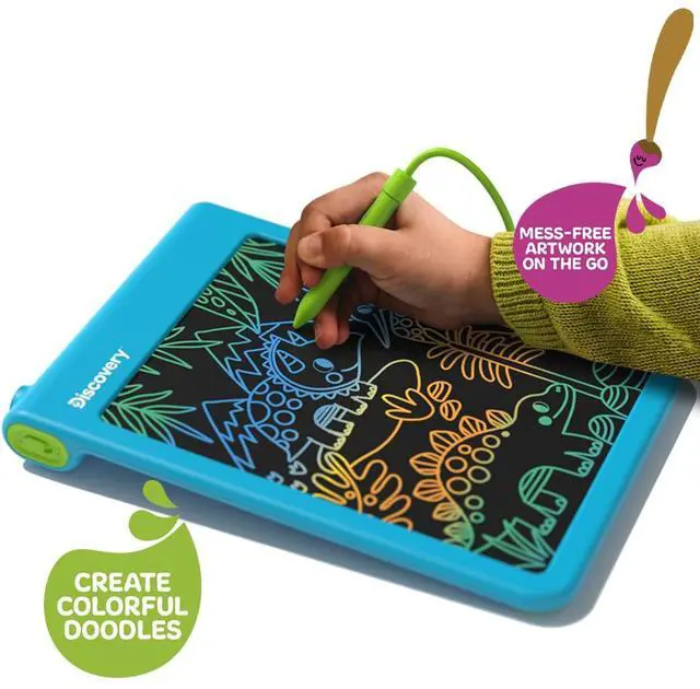 Alt view image 3 of 7 - Bright Doodles LCD Art Tablet - Mess-Free Colorful Drawing Pad & Tethered Stylus| Widescreen Display| LCD Writing Tablet for Kids| Arts & Crafts Toy| Toddler Learning Toy| Doodle Board Gift