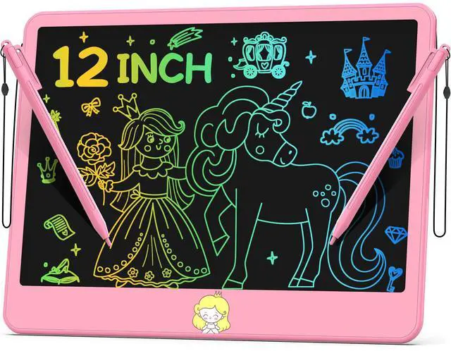 Main image of LCD Writing Tablet 12 Inch, Toys for Boys Girls Drawing Pad for 3 4 5 6 7 Year Old Kids Toys, Toddler Erasable Doodle Board Travel Essentials, Christmas Birthday Gift for Kids - Pink