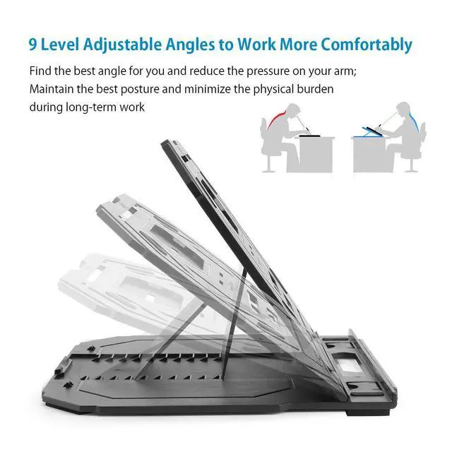 Alt view image 2 of 7 - Drawing Tablet Stand for 12-17 inch Drawing Display with 9 Angles