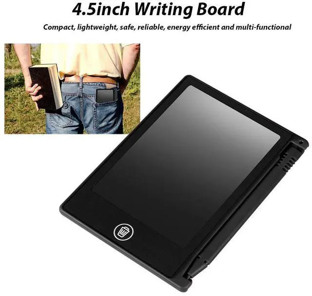 Alt view image 3 of 7 - LCD Drawing Board, 4.5inch Digital Drawing Tablet for Children/Kids - Memo List Reminder Note (Black)