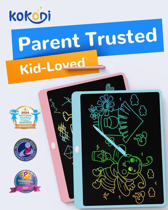 Alt view image 2 of 7 - LCD Writing Tablet, 16 Inch Colorful Doodle Board Drawing Tablet, Erasable Reusable Electronic Drawing Pads, Educational and Learning Toy for 3-6 Years Old Boy and Girls