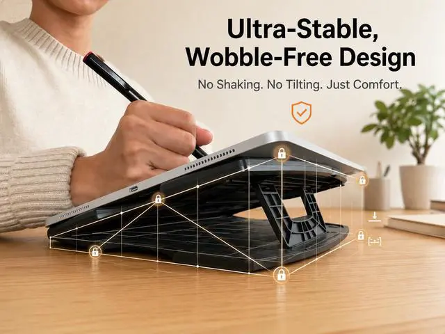 Alt view image 4 of 7 - Tablet Drawing Stand, Digital Drawing Pad Stand, Foldable, Adjustable for 9 to 16 Inches Graphics Drawing Monitors Art Tablets