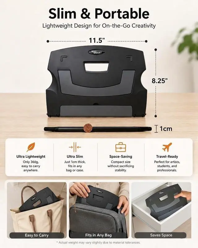 Alt view image 5 of 7 - Tablet Drawing Stand, Digital Drawing Pad Stand, Foldable, Adjustable for 9 to 16 Inches Graphics Drawing Monitors Art Tablets