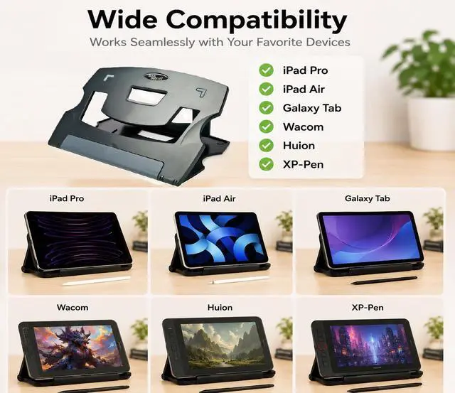 Alt view image 6 of 7 - Tablet Drawing Stand, Digital Drawing Pad Stand, Foldable, Adjustable for 9 to 16 Inches Graphics Drawing Monitors Art Tablets