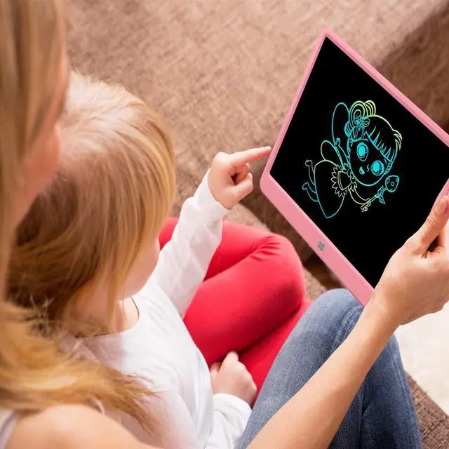Alt view image 5 of 7 - LCD Writing Tablet, Doodle Board Toys Gifts for 3-8 Year Old Girls Boys, 15 Inch Colorful Electronic Board Drawing Pad for Kids, Christmas Gifts for Toddler Educational Learning Travel, Pink