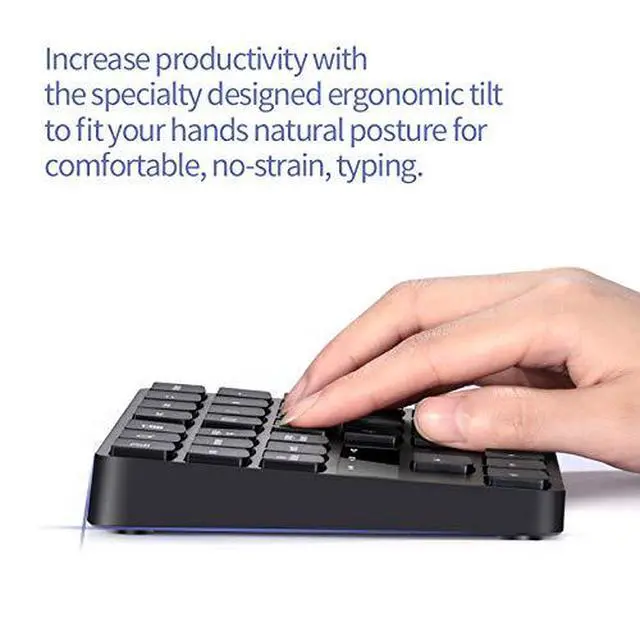 Alt view image 4 of 7 - Numeric Keypad, 35-Keys Portable USB Wireless Numeric Keypad Rechargeable Ultra-Silent External Numeric Pad for MacBook and Windows Laptop