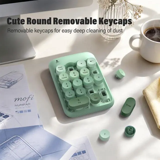 Alt view image 5 of 7 - Wireless Number Pads, Colorful 2.4G Wireless 18 Keys Numeric Keypad Portable 10 Key Numpad for Financial Accounting, Laptop, PC, Computer, Notebook- Green Gradient