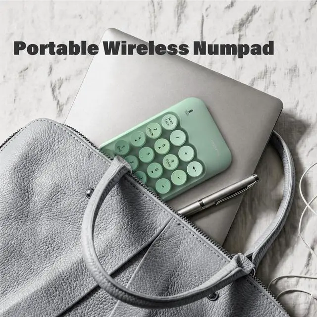 Alt view image 6 of 7 - Wireless Number Pads, Colorful 2.4G Wireless 18 Keys Numeric Keypad Portable 10 Key Numpad for Financial Accounting, Laptop, PC, Computer, Notebook- Green Gradient