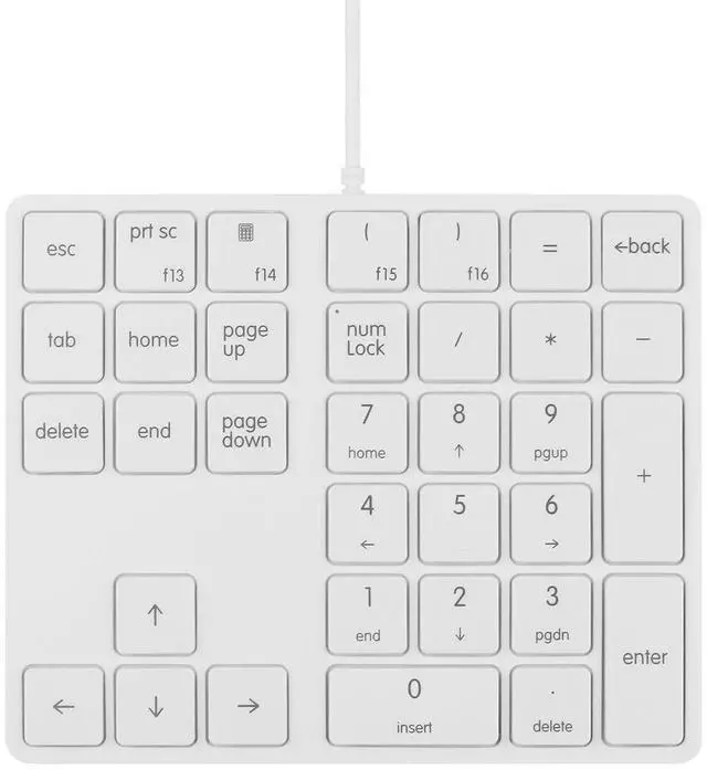 Main image of Numeric Keypads Wired Numpad 34 Keys External Mini Slim Keyboard Magic Force for Financial Cashier Securities-White | Laptop Accessories | Num Pad | Number keypad for Laptop | Work Keyboard