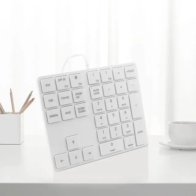 Alt view image 3 of 6 - Numeric Keypads Wired Numpad 34 Keys External Mini Slim Keyboard Magic Force for Financial Cashier Securities-White | Laptop Accessories | Num Pad | Number keypad for Laptop | Work Keyboard
