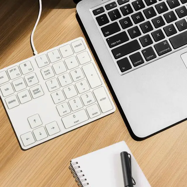 Alt view image 6 of 6 - Numeric Keypads Wired Numpad 34 Keys External Mini Slim Keyboard Magic Force for Financial Cashier Securities-White | Laptop Accessories | Num Pad | Number keypad for Laptop | Work Keyboard