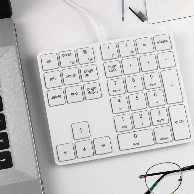 Alt view image 4 of 6 - Numeric Keypads Wired Numpad 34 Keys External Mini Slim Keyboard Magic Force for Financial Cashier Securities-White | Laptop Accessories | Num Pad | Number keypad for Laptop | Work Keyboard