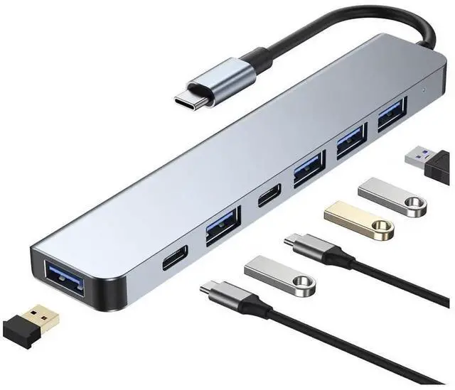 Main image of 7 in 1 USB C Docking Station, Multi-Port Type C Adapter with USB 3.0 Port, Fast Charging Port, Compatible with Laptop, Computer, Tablet, Keyboard and More