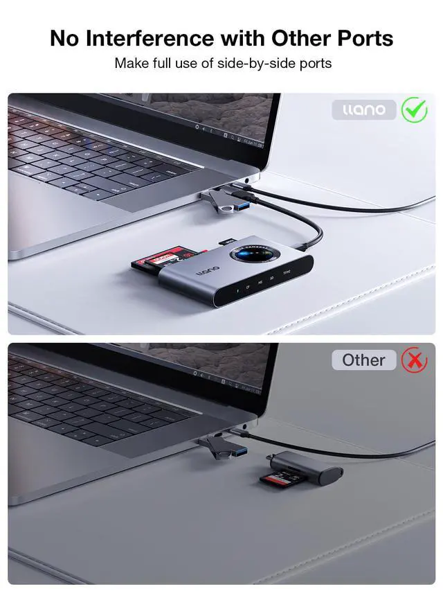 Alt view image 5 of 7 - 5 in 1 Micro SD Card Reader, for SD/TF/MS/CompactFlash/M2 Cards 5Gbps