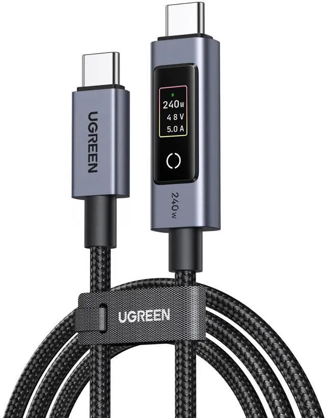 Main image of Nexode 240W USB-C to USB-C Cable with TFT Smart Display, 6.6ft