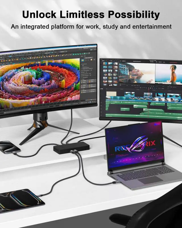 Alt view image 5 of 7 - USB C 3.2 Gen 2x2 Cable, 8K 4K Portable Monitor Cable Grey 3.3FT