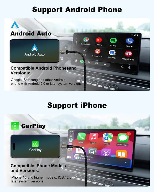 Alt view image 2 of 7 - Android Auto USB C Cable 3FT, 10Gbps USB Type C 3.1 Gen 2 Cable