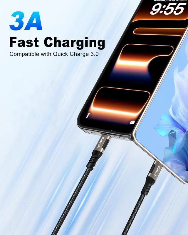 Alt view image 4 of 7 - Android Auto USB C Cable 3FT, 10Gbps USB Type C 3.1 Gen 2 Cable