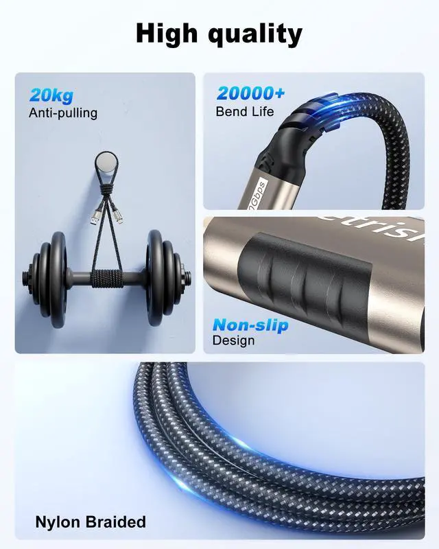 Alt view image 5 of 7 - Android Auto USB C Cable 3FT, 10Gbps USB Type C 3.1 Gen 2 Cable