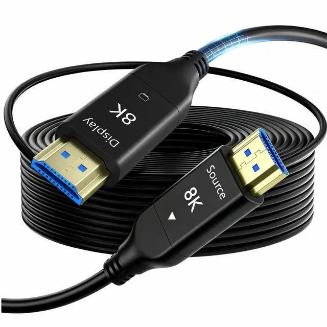 Main image of 8K HDMI Fiber Optic Cable Long 2.1 6.6FT/2M, Unidirectional 48Gbps High Speed Optical HDMI Cord 8K@60Hz 4K@120Hz eARC HDR10 HDCP 2.2/2.3 for TV/Projector/PS5/Xbox/Soundbar