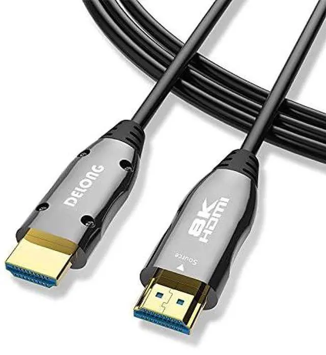 Main image of HDMI 2.1 Fiber Optic Cable - 50ft, 8K@60Hz, 4K@120Hz, 48Gbps, eARC Compatible with PS5, Xbox, RTX 3080 3090, Roku, 8K TV - Black