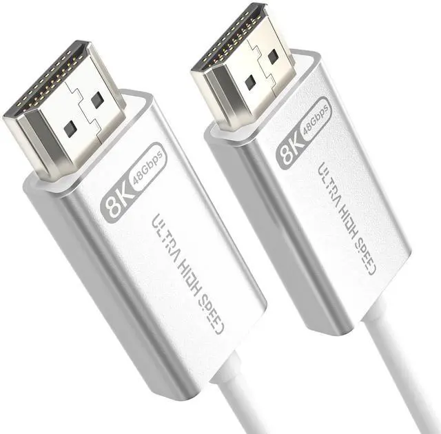 Main image of 10K 8K Fiber Optic HDMI 2.1 Cable 6.6ft, HDMI Cable White Super Flexible 48Gbps, 8K60Hz & 4K120Hz, Support eARC, Dolby, HDCP 2.2&2.3, HDR 10, Compatible with Blu-ray Roku LG PS5 PS4 Xbox RTX