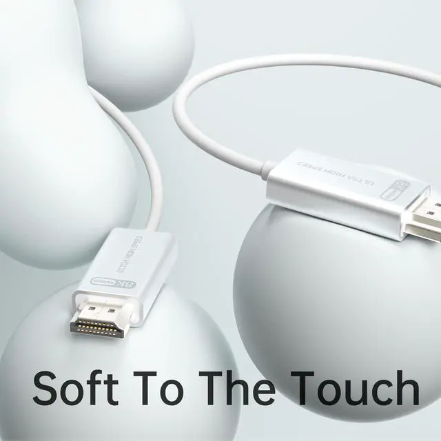 Alt view image 2 of 7 - 10K 8K Fiber Optic HDMI 2.1 Cable 6.6ft, HDMI Cable White Super Flexible 48Gbps, 8K60Hz & 4K120Hz, Support eARC, Dolby, HDCP 2.2&2.3, HDR 10, Compatible with Blu-ray Roku LG PS5 PS4 Xbox RTX