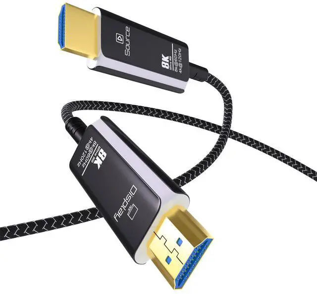 Main image of HDMI 8K Fiber Optic Cable 10ft 48Gbps Ultra High Speed 8K@60Hz, 4K@120Hz, Dynamic HDR, ARC/eARC, HDMI 2.1, HDCP 2.2/2.3 Active Optical Cable (AOC) for PS5/Pro, Xbox, TV, Projector