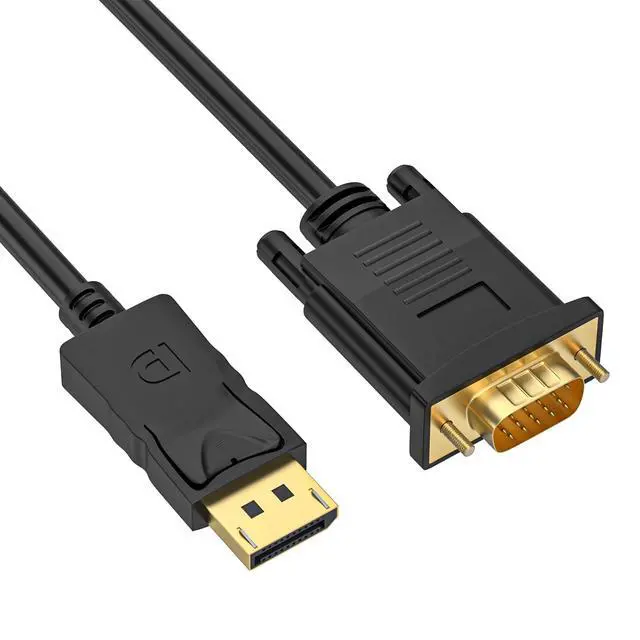 Alt view image 7 of 7 - (in) DisplayPort to (Out) VGA Adapter DP to VGA Cable Male to Male Gold-Plated for Computer, Laptop, Monitor, TV, Projector (NOT Bidirectional) (3 FT-1PACK)