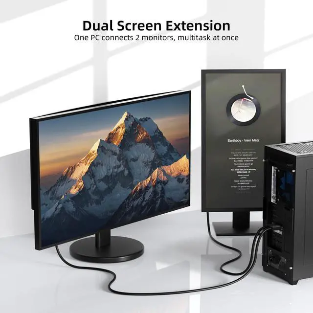 Alt view image 4 of 7 - DisplayPort to VGA Cable 6.6FT, 1080P@60Hz DP Adapter for PC Monitor