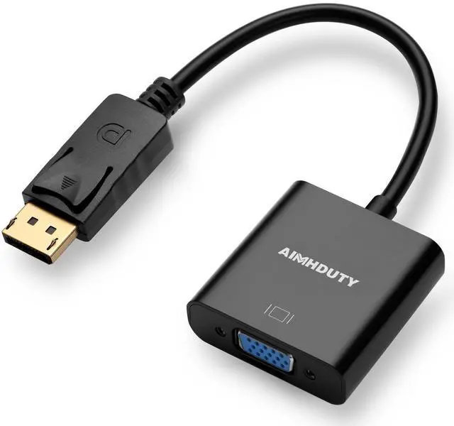 Main image of Displayport to VGA adapter, Gold Plated DP Male to VGA Female Converter