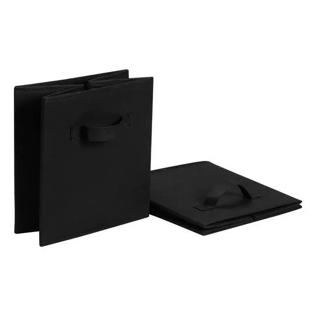 Alt view image 4 of 4 - Collapsible Fabric Storage Cube Bins Organizer with Handles, Organization Containers, Multifunctional, 13" x 13" x 13", Black, 6-Pack