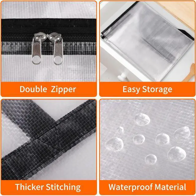 Alt view image 3 of 7 - 6 Pack Clear Storage Bags for Comforter, Clothes & Bedding, 40L