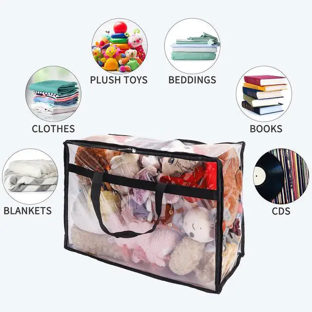 Alt view image 6 of 7 - Blanket Storage Bags Extra Large 60L 4 Pack Clothes Organizer